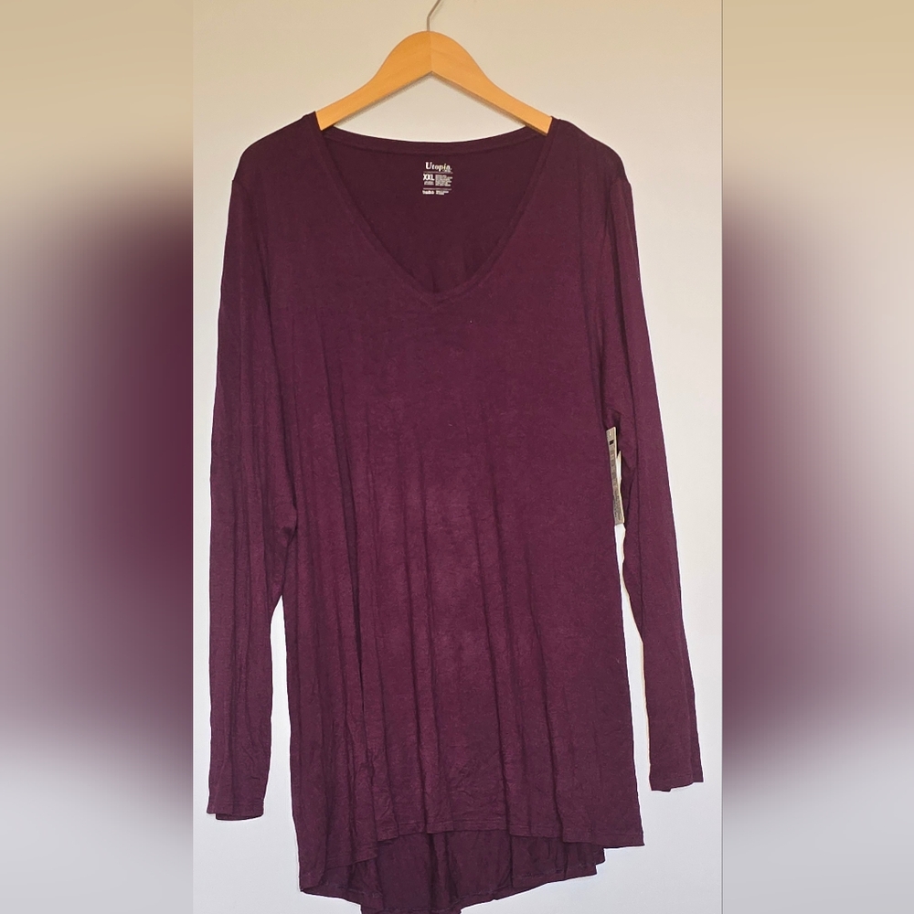 Utopia by HUE Purple Long Sleeve Legging Tee XXL